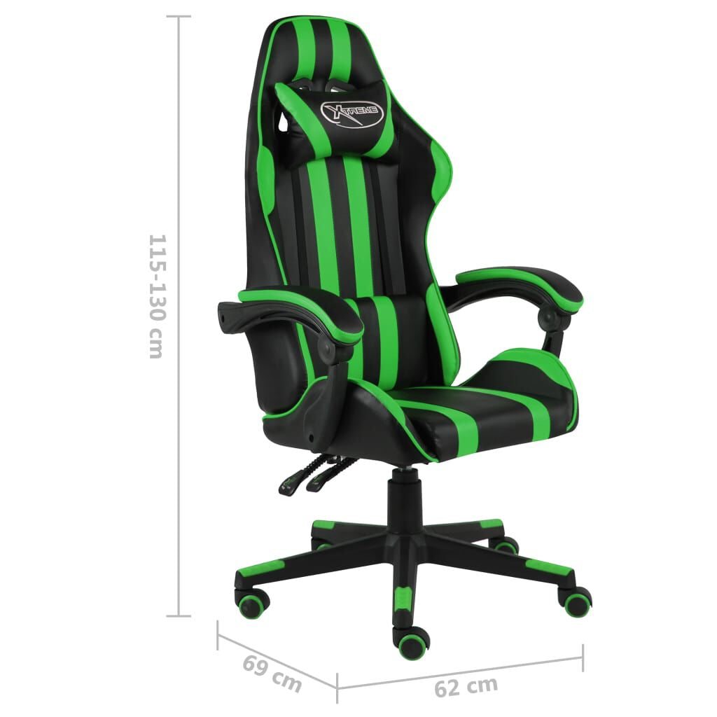 Gaming-Stuhl Schwarz Und Grün Kunstleder