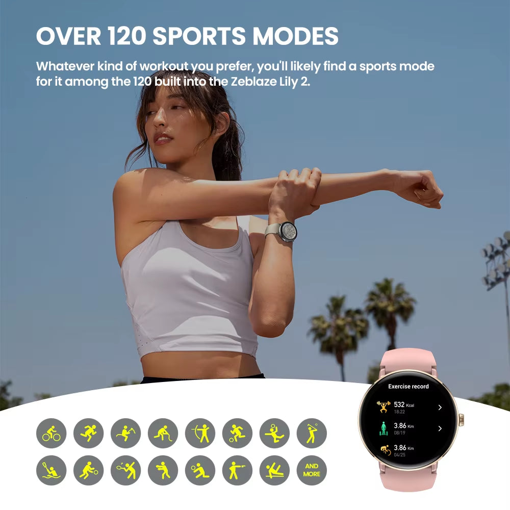 The NEW 2025 Lily 2 Voice Calling Female Smartwatch 1.2" AMOLED Screen Double Strap Health Management Sports Smart Watch