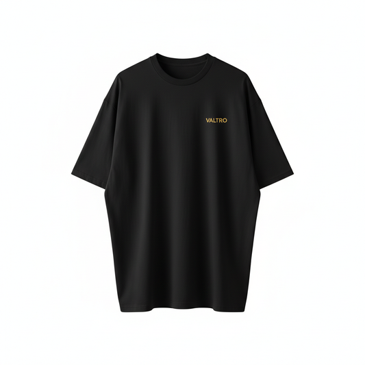 VALTRO Oversized T-Shirt Schwarz mit Gold Logo