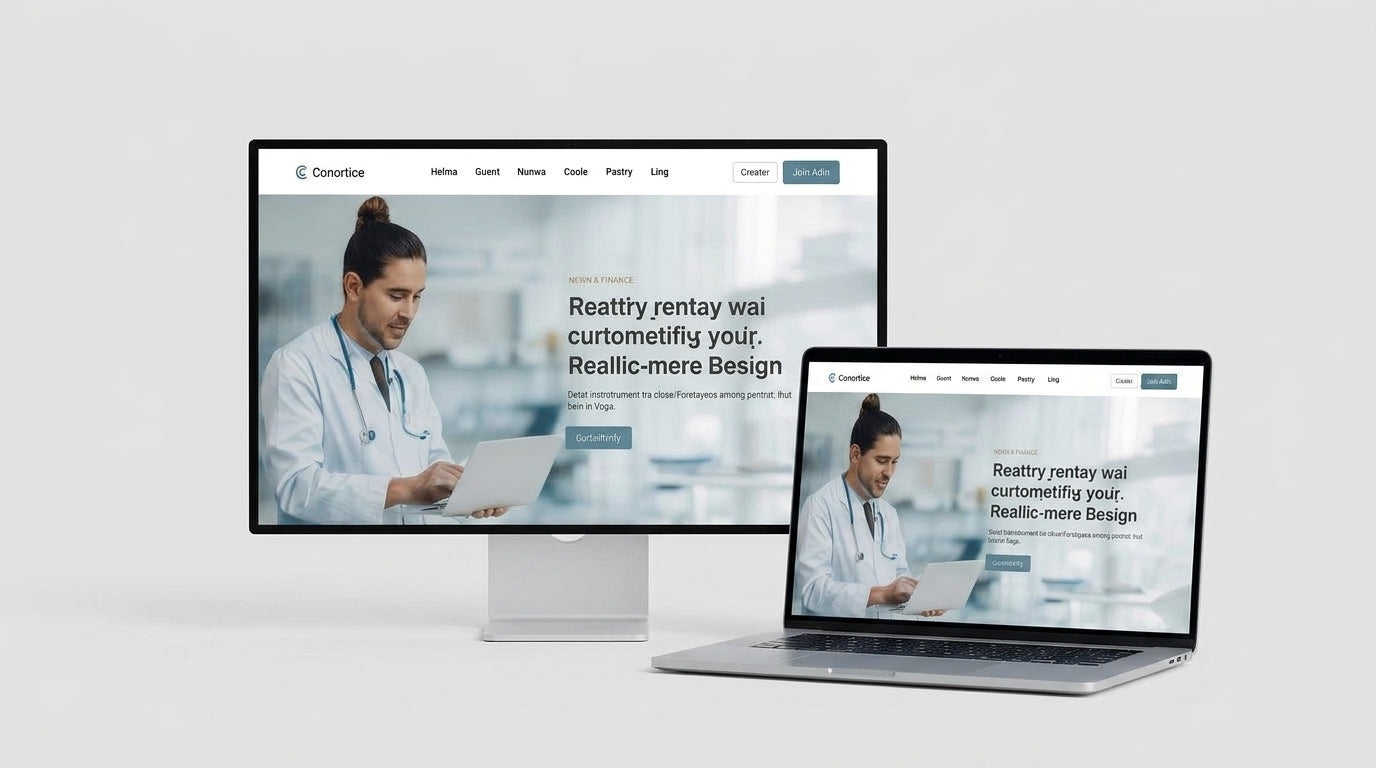 Unternehmenswebseite (Digitales Interface) — Multi-Device Präsentation | Generated by Modelize