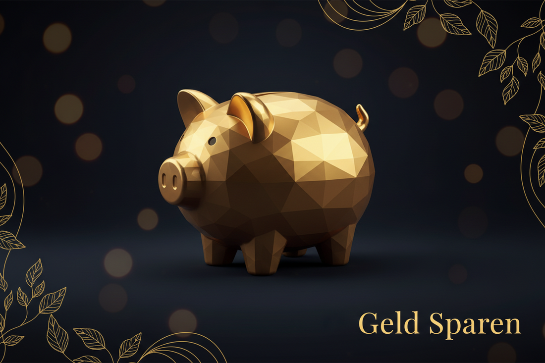 Symbolisches Bild zum Thema Geld sparen – Münzen und Geldscheine neben einem Sparschwein oder einer Hand, die Kosten reduziert und finanzielle Einsparungen darstellt.