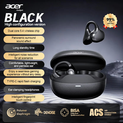 Ohr629 New 2025 Clip-On Wireless Bluetooth Headphones Noise-Cancelling Calls Hifi High-Definition Stereo Touch Control Volume Adjustment Ergonomic Design Secure Fit for Sports Running Cycling