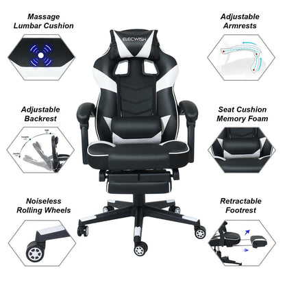 Massage Gaming Stuhl Bürostuhl Drehstuhl Chefsessel Schreibtischst