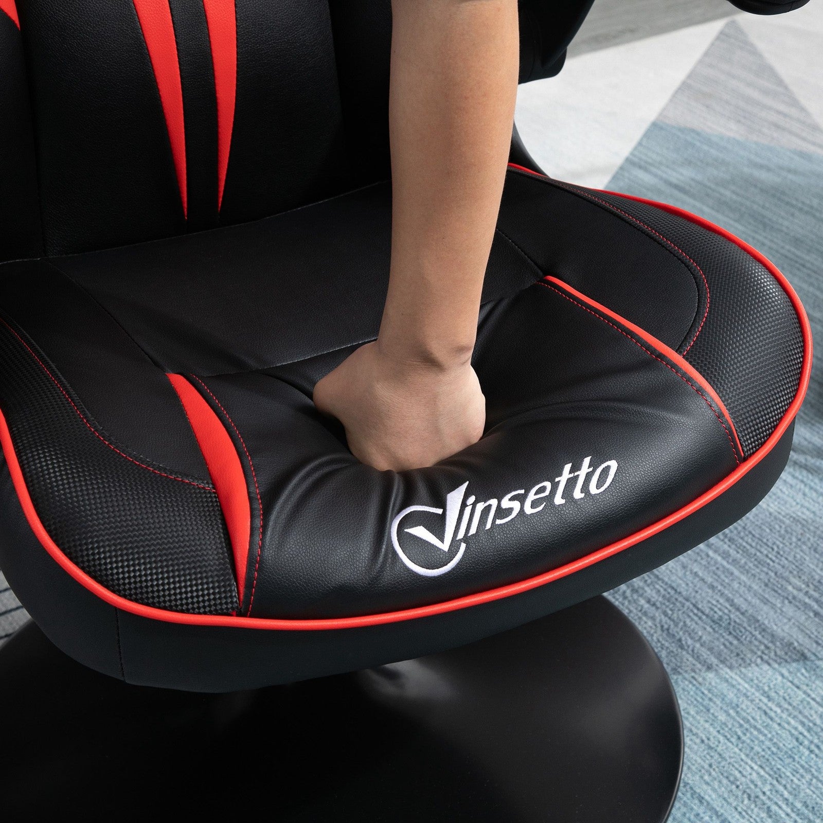Gaming Stuhl Ergonomischer Computerstuhl Mit Wippfunktion Stahl Rot