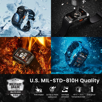 2025  TANK X2 Rugged Smart Watch for Men 3D Curved Screen AMOLED AOD 5ATM IP69K Waterproof Bluetooth Call AI Assistant