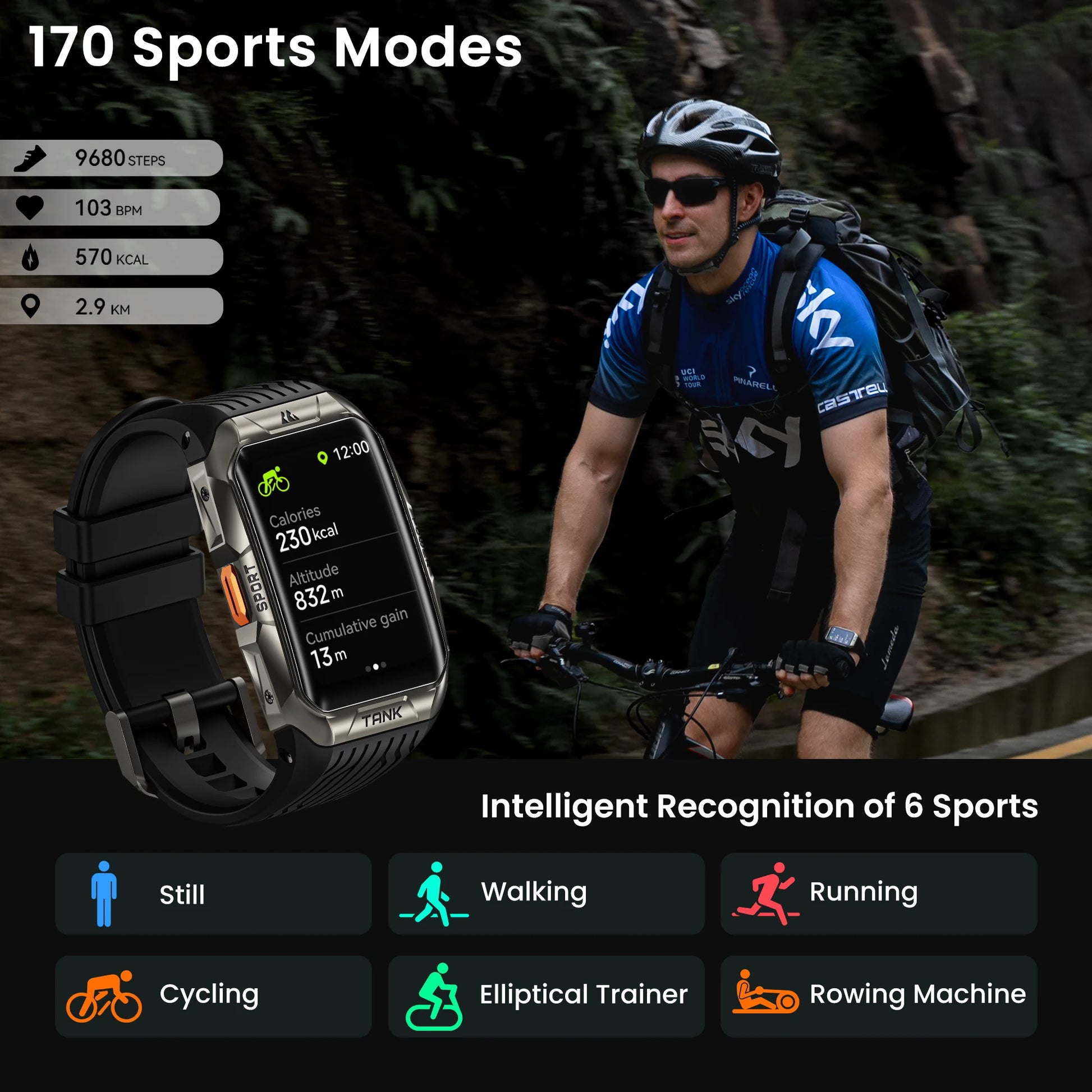 2025  TANK X2 Rugged Smart Watch for Men 3D Curved Screen AMOLED AOD 5ATM IP69K Waterproof Bluetooth Call AI Assistant