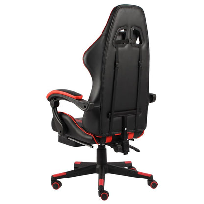 Gaming-Stuhl Mit Fußstütze Schwarz Und Rot Kunstleder