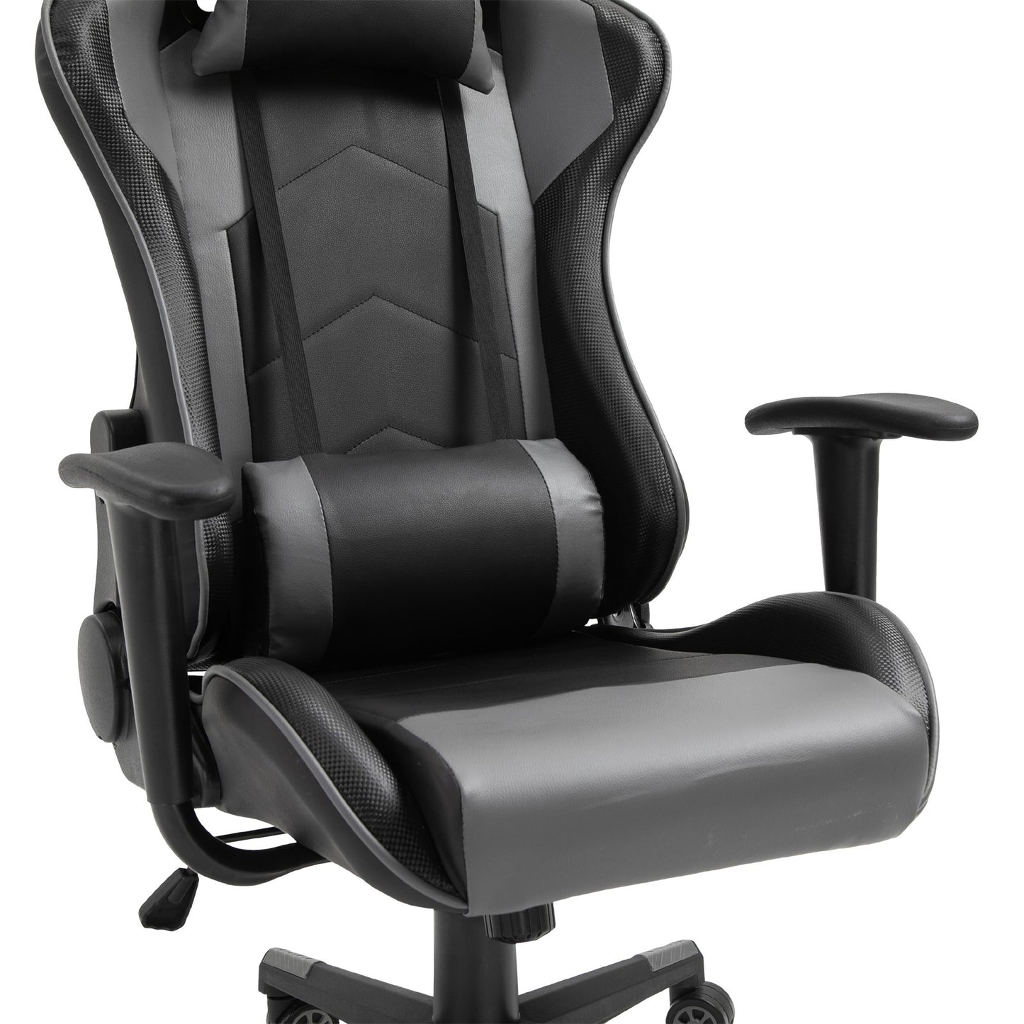 Ergonomischer Bürostuhl Gaming Stuhl Kunstleder Schaumstoff Schwarz