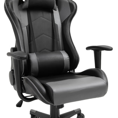 Ergonomischer Bürostuhl Gaming Stuhl Kunstleder Schaumstoff Schwarz