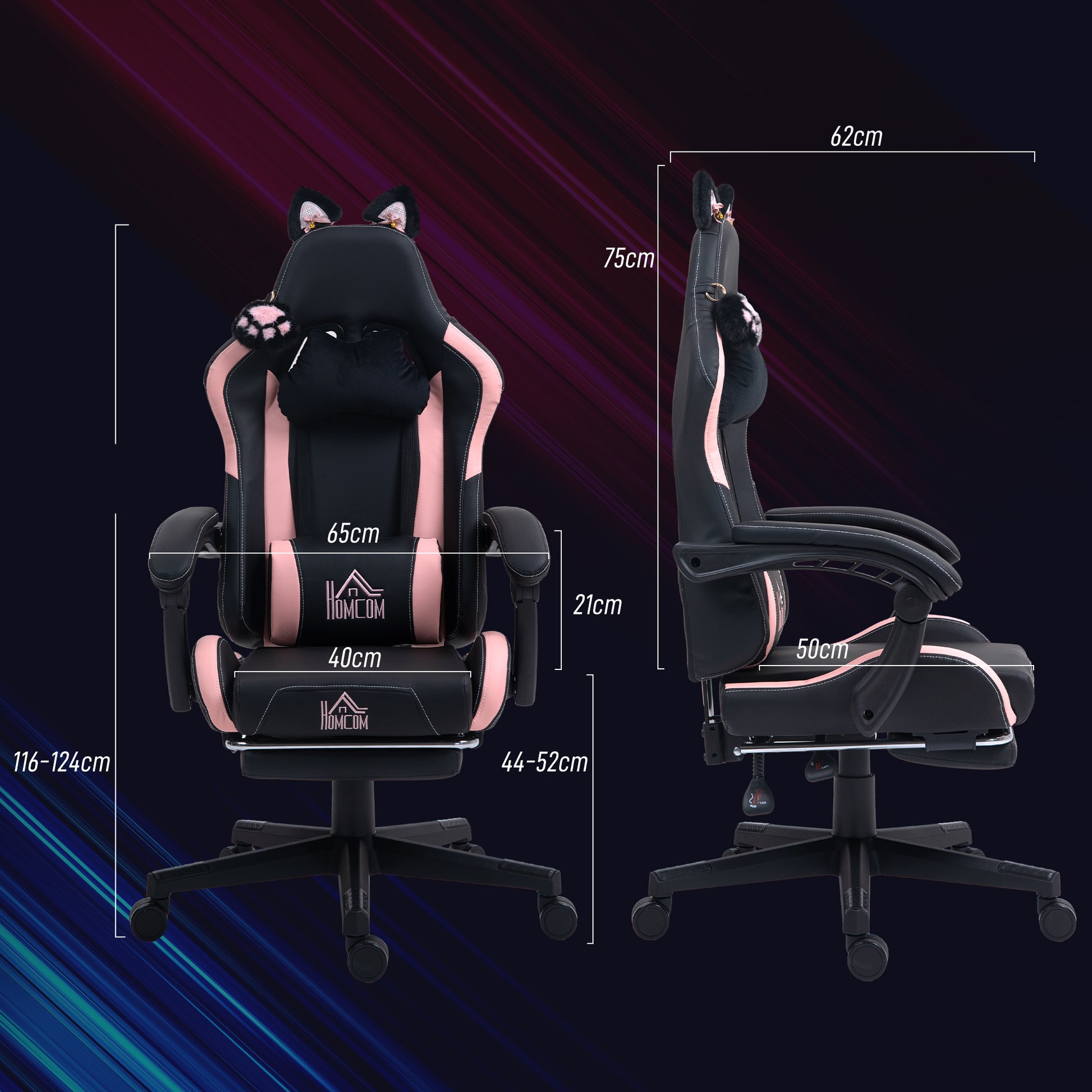 Gaming-Stuhl, Ergonomischer Gamer-Stuhl, Lendenwirbelst