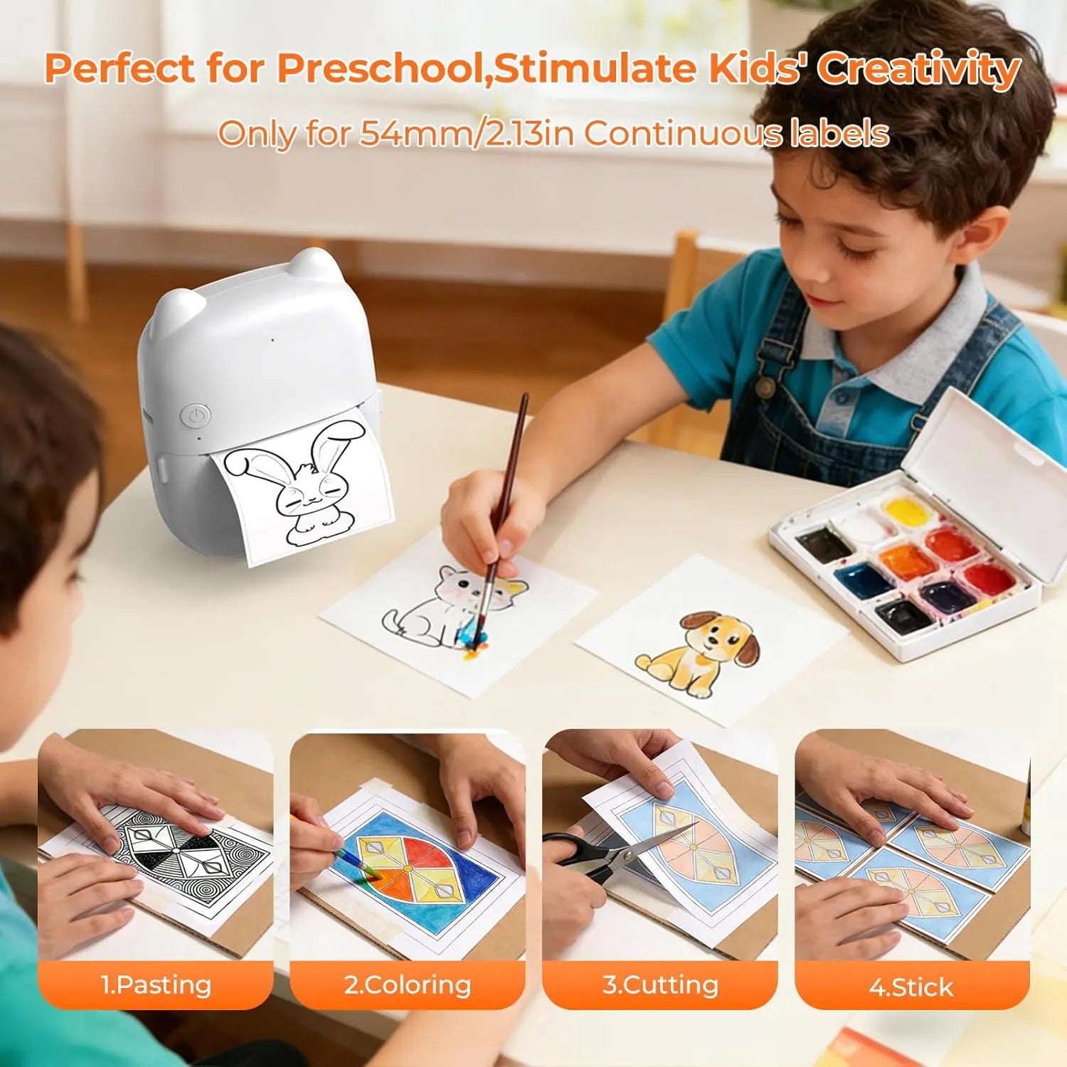 AI Mini Drucker mit App & Sprachsteuerung für Kinder