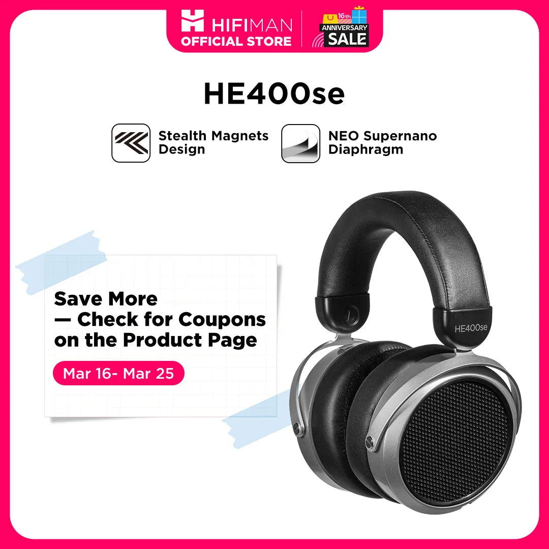 HE400SE Stealth Magnets Over-Ear Open-Back Full-Size Planar Magnetic Wired Headphones