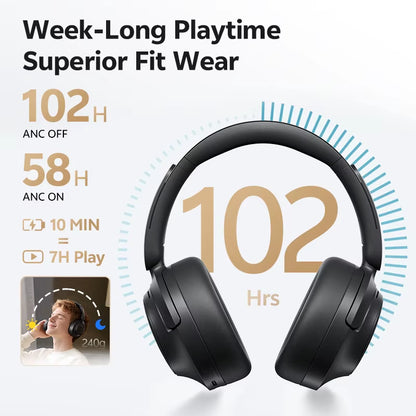 BH25H3SA -56Db Adaptive ANC over Ear Headphone Hi-Res LDAC Spatial Sound H3S Wireless Bluetooth 6.0 Dual Driver Headsets