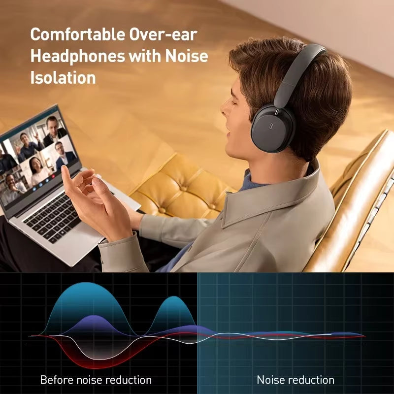 Bowie D05 Wireless Headphone Bluetooth 5.3 Earphone HIFI Level Headset 40Mm Driver Foldable over Ear Headphone 70H Time