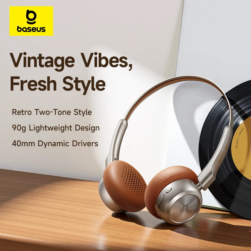 BH1 Air Wireless Headphones Bluetooth 6.0 ENC Noise Cancellation Lightweight 90G over Ear Headset 80H Earphone