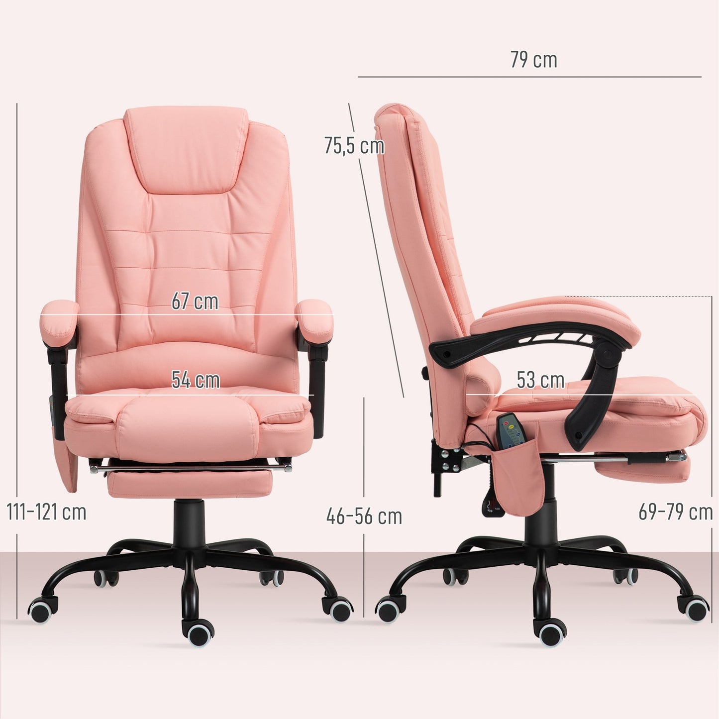 Bürostuhl Mit 7 Punkt Massage, Ergonomischer Gaming Sessel Mit Liegefunktion