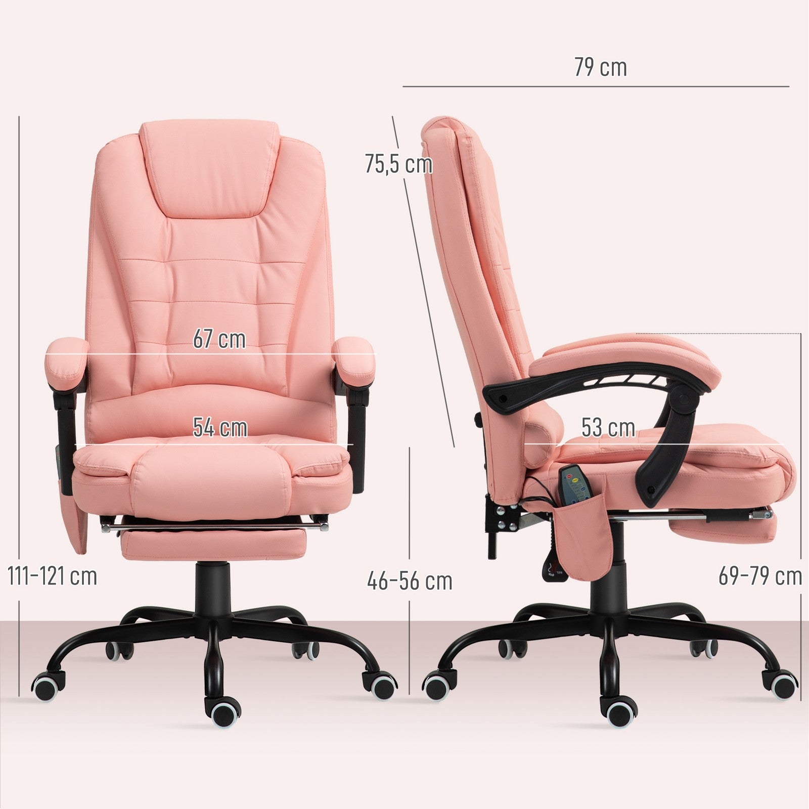 Bürostuhl Mit 7 Punkt Massage, Ergonomischer Gaming Sessel Mit Liegefunktion