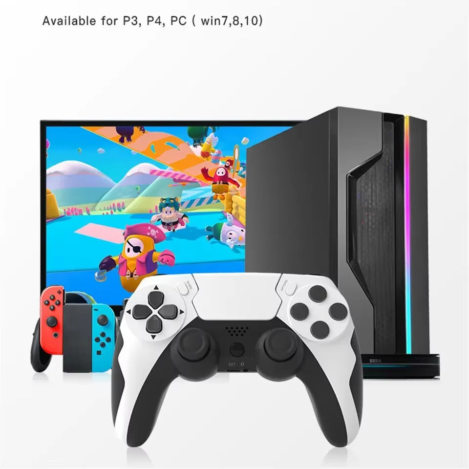 GAMINJA P48 Wireless Gamepad with Six Axis Gyroscope Game Controller for PS4 PS3 Console Wins 7 8 10 Dual Vibration PC Joystick