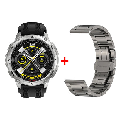 Tank T4 Smart Watch for Men Stainless Steel 6-Sat GPS Offline Maps 100M Waterproof 24/7 Health Monitor for Android Ios
