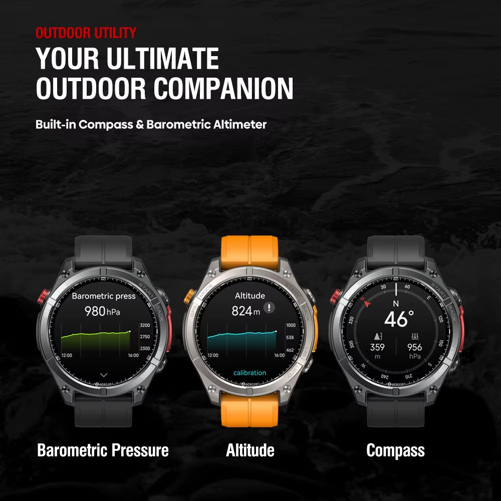 NEW  Stratos 4 GPS Smart Watch 1.43 AMOLED Display Built-In Compass Barometric Altimeter Flashlight Voice Call Smartwatch