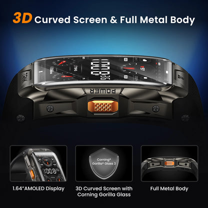 2025  TANK X2 Rugged Smart Watch for Men 3D Curved Screen AMOLED AOD 5ATM IP69K Waterproof Bluetooth Call AI Assistant
