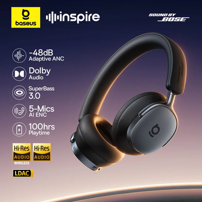 Inspire XH1 Sound by Bose ANC Wireless Headphone Bluetooth 6.1 48Db Adaptive Noise Cancellation Headset Hi-Res LDAC 100Hr