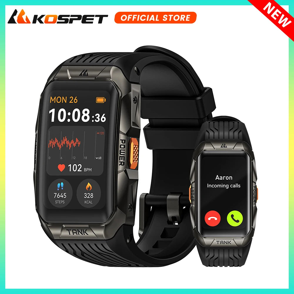 2025  TANK X2 Rugged Smart Watch for Men 3D Curved Screen AMOLED AOD 5ATM IP69K Waterproof Bluetooth Call AI Assistant