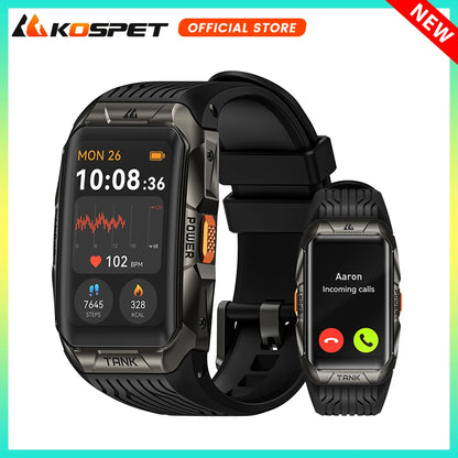 2025  TANK X2 Rugged Smart Watch for Men 3D Curved Screen AMOLED AOD 5ATM IP69K Waterproof Bluetooth Call AI Assistant