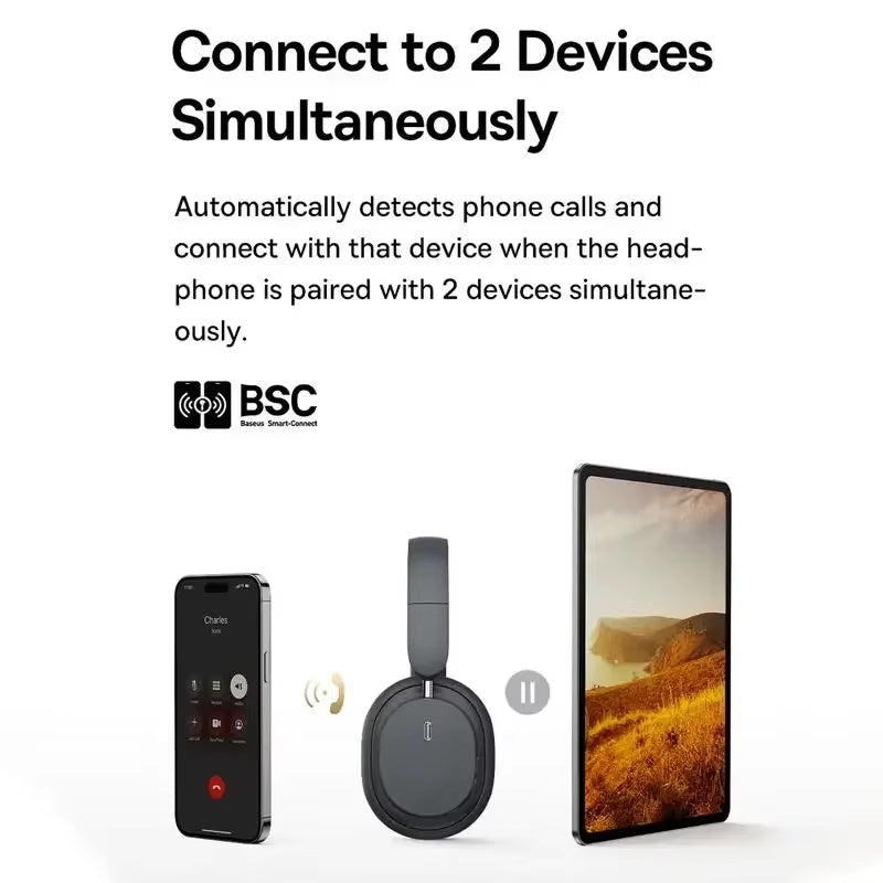 Bowie D05 Wireless Headphone Bluetooth 5.3 Earphone HIFI Level Headset 40Mm Driver Foldable over Ear Headphone 70H Time