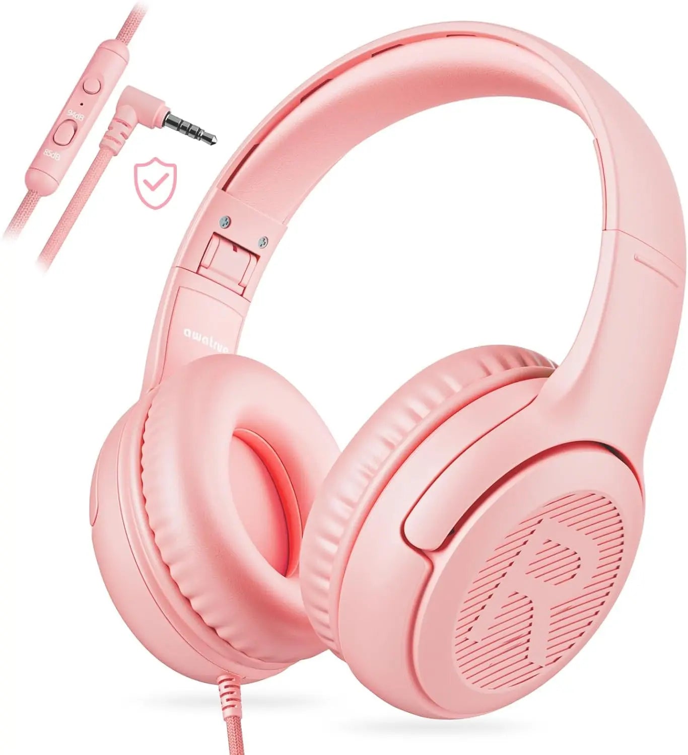 AWATRUE AT2 Headset,3.5Mm Surround Stereo Gaming Headphones with Mic Soft Memory Earmuffs for Pc,Laptop,Kids for School Toddler