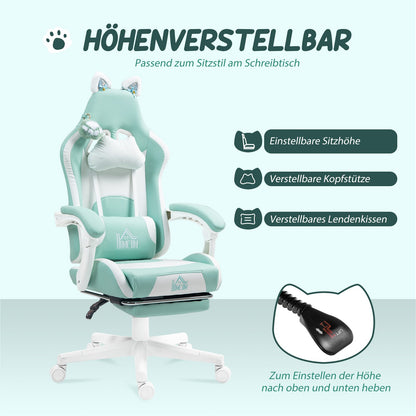 Gaming-Stuhl, Ergonomischer Gamer-Stuhl, Lendenwirbelst