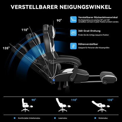 Massage Gaming Stuhl Bürostuhl Drehstuhl Chefsessel Schreibtischst