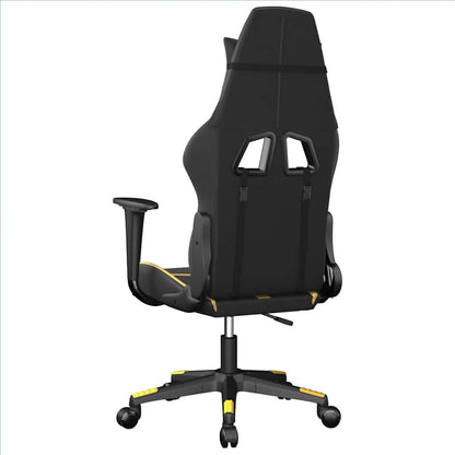 Gaming-Stuhl Mit Massagefunktion Schwarz & Golden Kunstleder