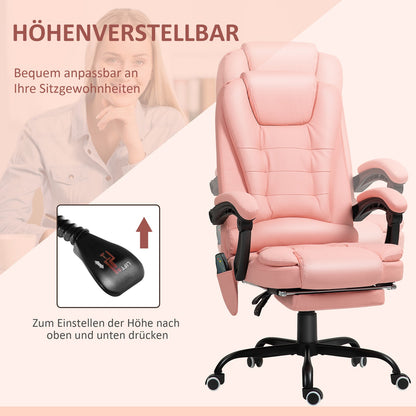 Bürostuhl Mit 7 Punkt Massage, Ergonomischer Gaming Sessel Mit Liegefunktion