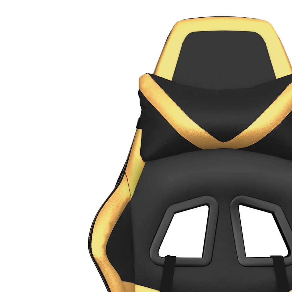 Gaming-Stuhl Mit Massagefunktion Schwarz & Golden Kunstleder