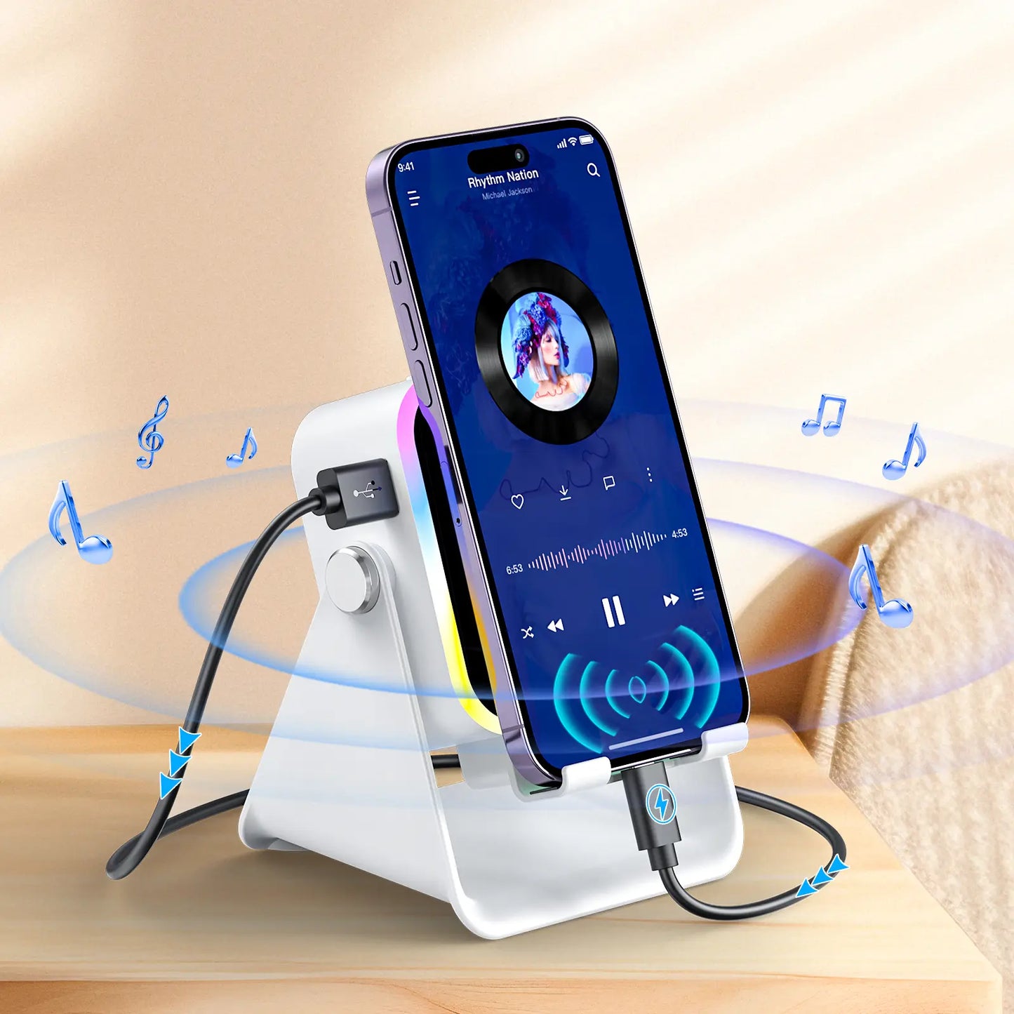 Multifunktionaler Handyhalter mit Lautsprecher