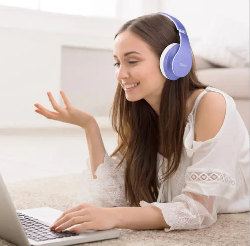 TUINYO Wireless Over-Ear Bluetooth Kopfhörer mit Mikrofon – Faltbar | Lila