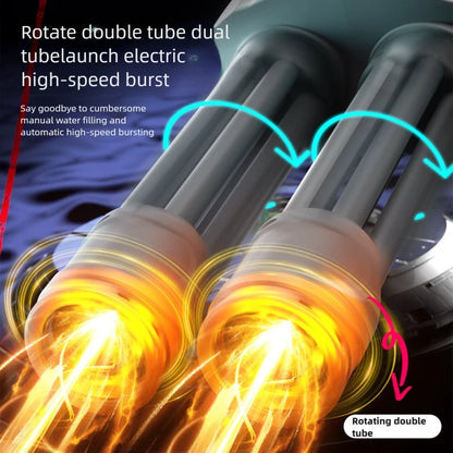 Automatic Double Rotating Gatling Water Gun Toy Gun Barrel with LED Spray Water Pistol Blaster Pool Outdoor Toy for Kids Adult