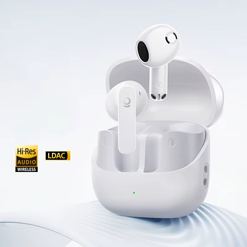 Bass BS1 NC -40Db Realtime Adaptive ANC Wireless Earbuds Bluetooth 6.0 Semi-Open Earphones LDAC Hi-Res Audio 6-Mic AI ENC