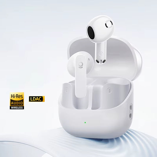 Bass BS1 NC -40Db Realtime Adaptive ANC Wireless Earbuds Bluetooth 6.0 Semi-Open Earphones LDAC Hi-Res Audio 6-Mic AI ENC