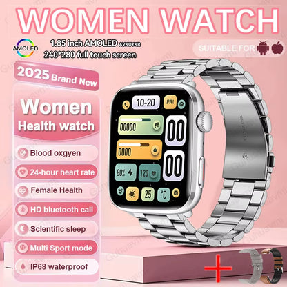 2025 New Women Men AI Smart Diagnosis Watch HRV+PPG Blood Pressure Heart Rate Health Monitor IP68 NFC Fashion Sports Smartwatchs