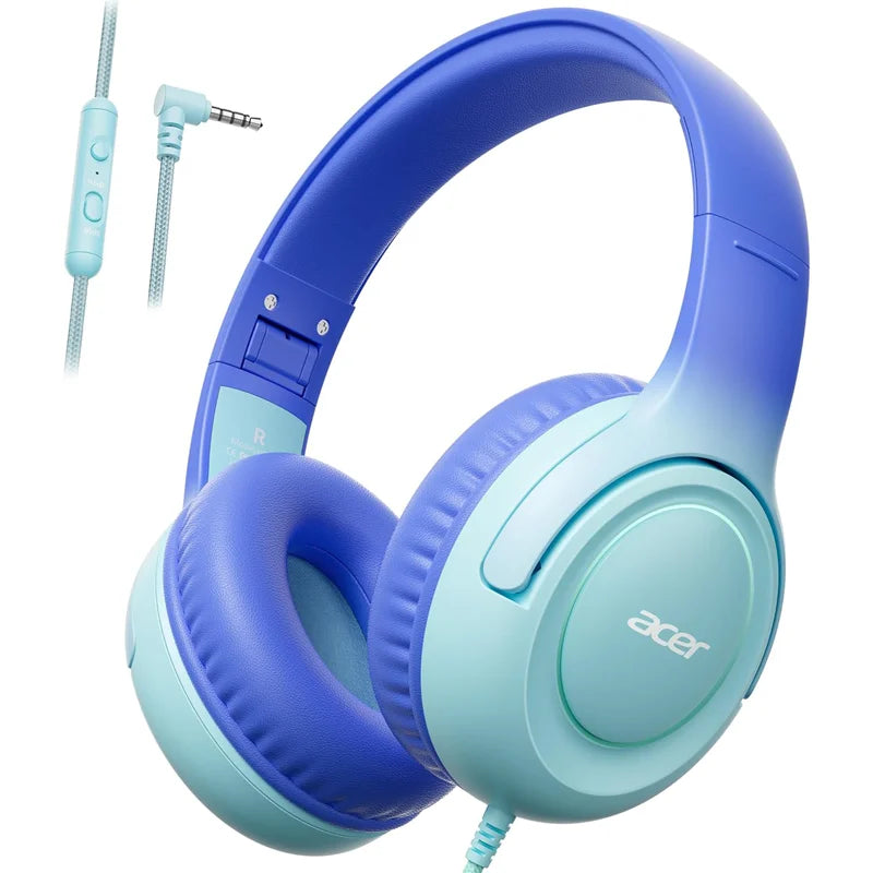 Kids Headphones Wired for School 85/94Db Volume Limiter Foldable Stereo Sound Headset for Kids Learning Tablet Ipad PC