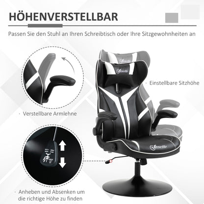 Gaming Stuhl Ergonomischer Computerstuhl Mit Wippfunktion Stahl Rot