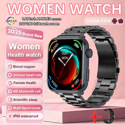2025 New Women Men AI Smart Diagnosis Watch HRV+PPG Blood Pressure Heart Rate Health Monitor IP68 NFC Fashion Sports Smartwatchs