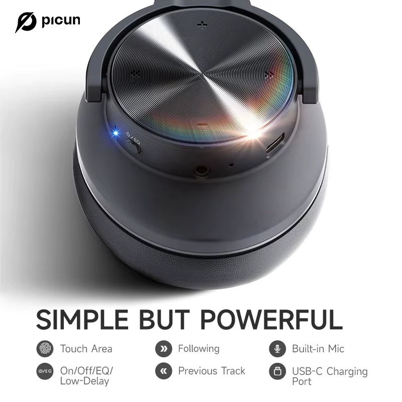 B8 Bluetooth Headphones 120H Playtime Headset Wireless Bluetooth 3EQ Mode Low Latency Hands-Free Calls over Ear Headphones