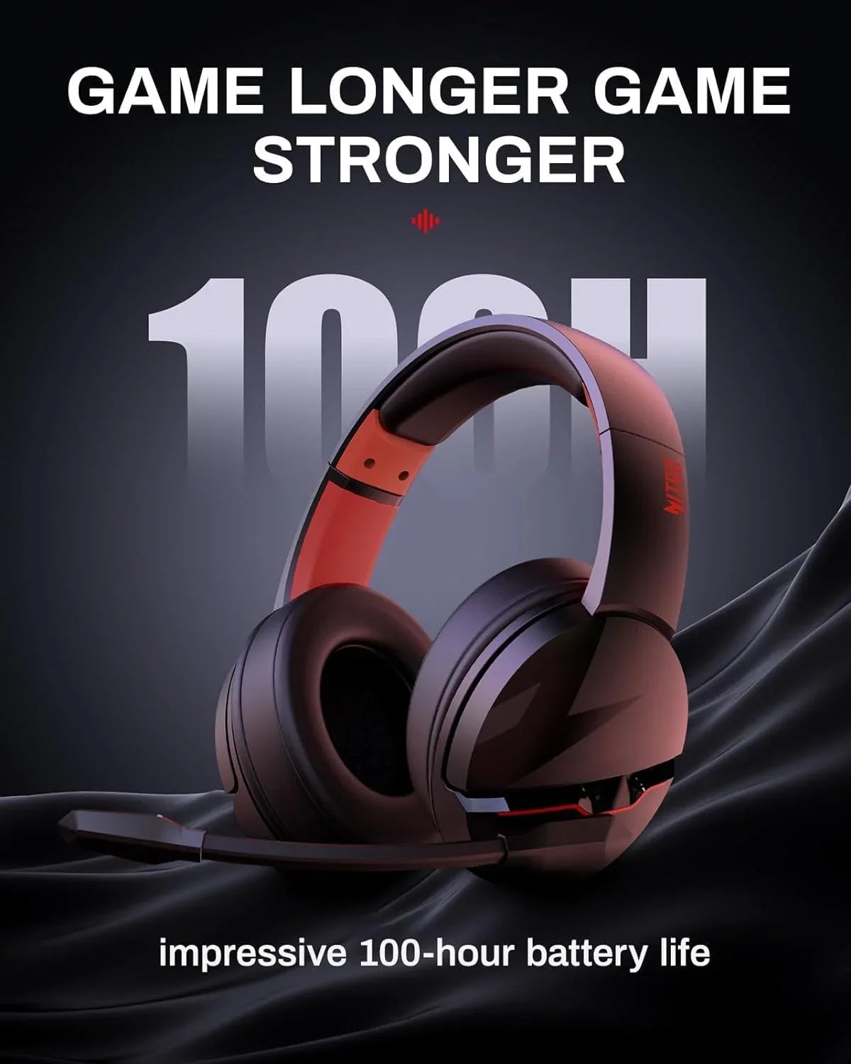 K2 Wireless Headsets Gamer 100H Battery Dynamic 50Mm Drivers Clear Voice Mic Bluetooth Gaming Headphone for PC PS4 Earphone
