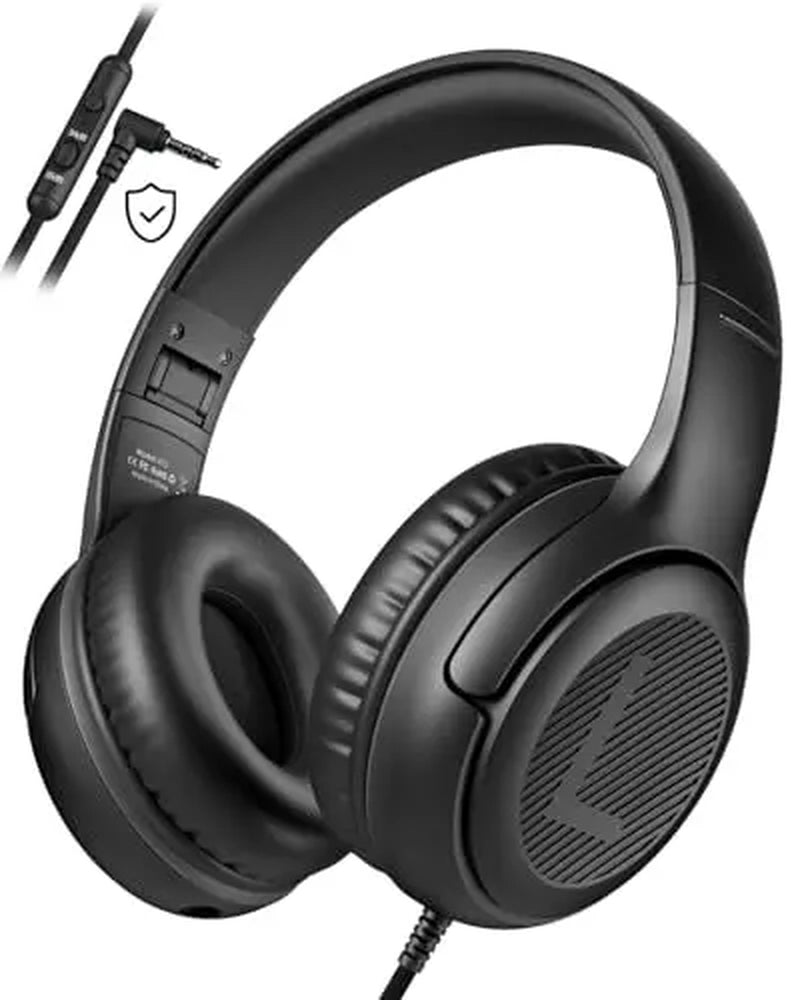 AWATRUE AT2 Headset,3.5Mm Surround Stereo Gaming Headphones with Mic Soft Memory Earmuffs for Pc,Laptop,Kids for School Toddler