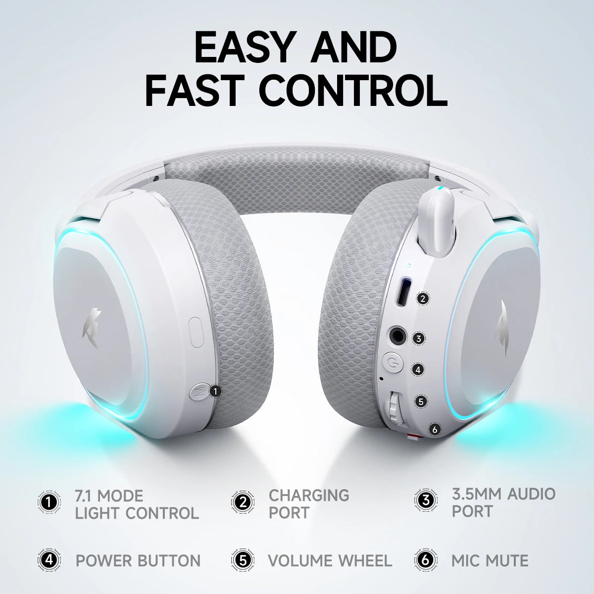 G2 2.4Ghz Bluetooth Wireless Gaming Headset for PC PS4 PS5 Phone Switch 5Ms Low Latency 7.1 Surround Wired Headset ENC Mic
