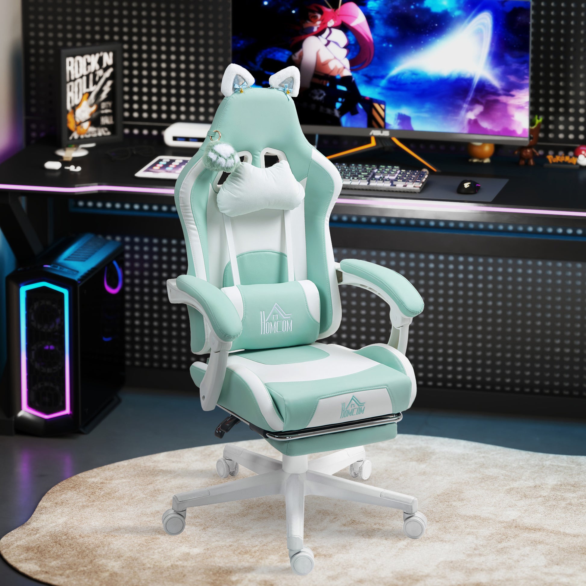 Gaming-Stuhl, Ergonomischer Gamer-Stuhl, Lendenwirbelst