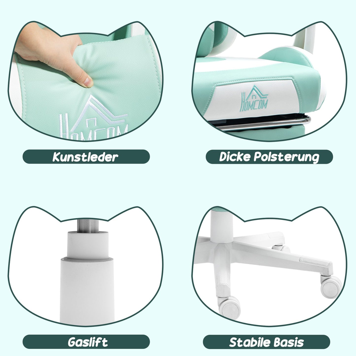 Gaming-Stuhl, Ergonomischer Gamer-Stuhl, Lendenwirbelst